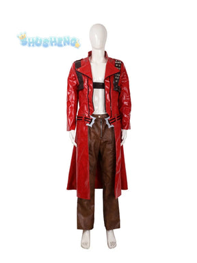 Dante Man Cosplay Costume Devil Cos May Cry 3 Leather jacket pants accessories cool and handsome Halloween party custom uniform