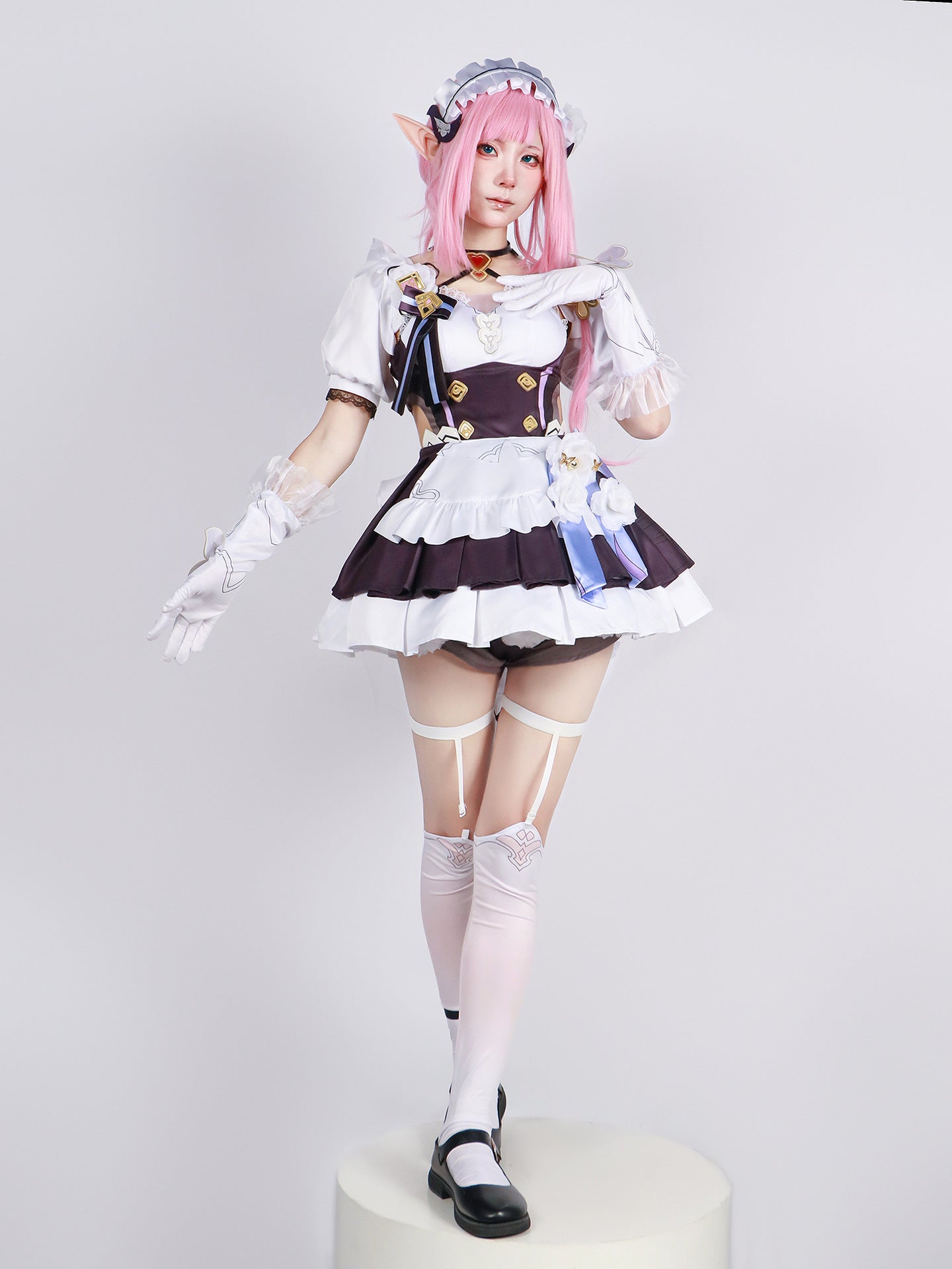 Elysia Cosplay Costume Honkai Impact 3 Carnival Maid Uniform Wig Anime Halloween Costumes Women Game