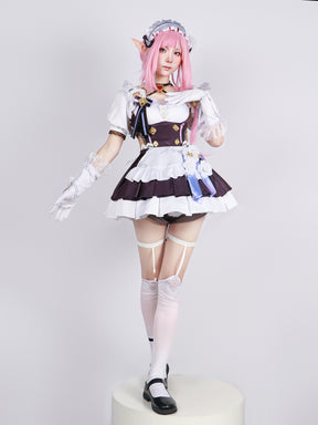 Elysia Cosplay Costume Honkai Impact 3 Carnival Maid Uniform Wig Anime Halloween Costumes Women Game