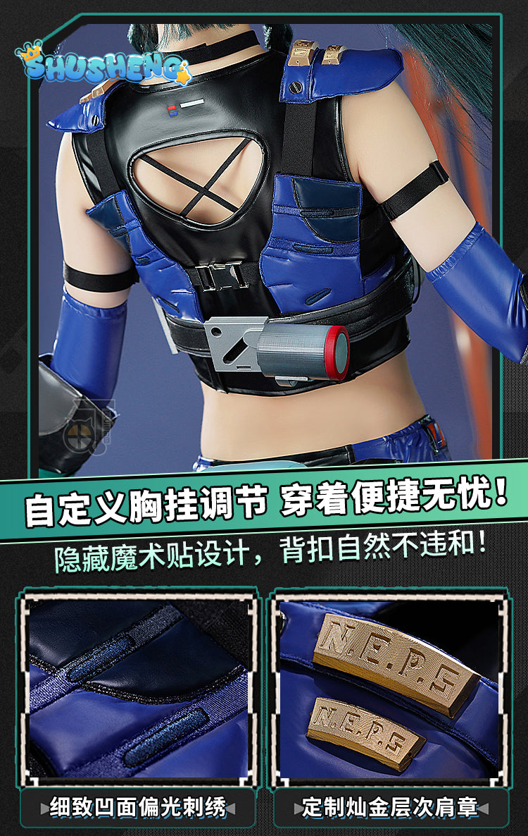 Game Zenless Zone Zero Qingyi Cosplay Costume Wig Grreen Pony Hair Criminal Investigation Special Response Team Shorts Props