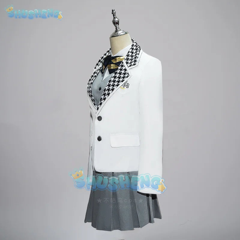 Blue Lock Anime Reo Mikage Cosplay Costume Wig School Uniform Embroidery Suit Skirt Shirt Vest Tie Rose Net Synthetic