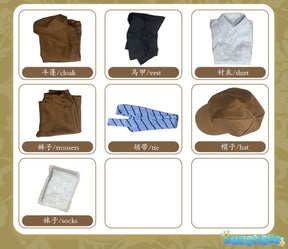 Anime Bungo Stray Dogs Edogawa Rampo Cosplay Costume Halloween Unisex Uniform Detective Suit Party Colthing