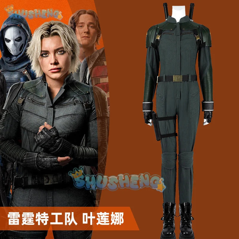 Movie Thunderbolts Yelena Belova Cosplay Costume Superhero Jumpsuit Halloween Party Uniform Accessories Props Complete Set