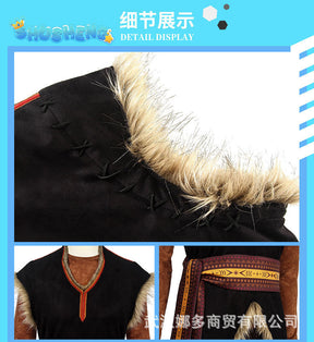 Hot Selling Anime Movie Costume Halloween Clothes Frozen Kristoff Cosplay Costume for Men