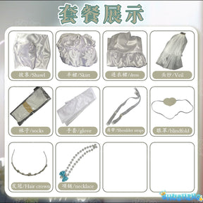 Takanashi Rikka Cosplay Anime Love, Chunibyo & Other Delusions Costume Gorgeous Wedding Dress and Accessories Halloween uniform