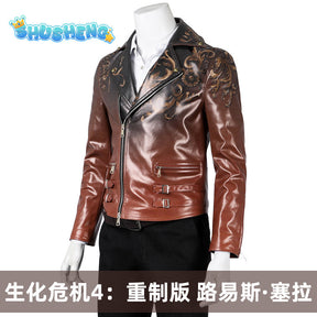 Male Resident Cosplay Luis Cosplay Resident Evil 4 Costume Coat Shirt Pants Outfit Halloween Comic Con Remake Battle Suit Custom Size