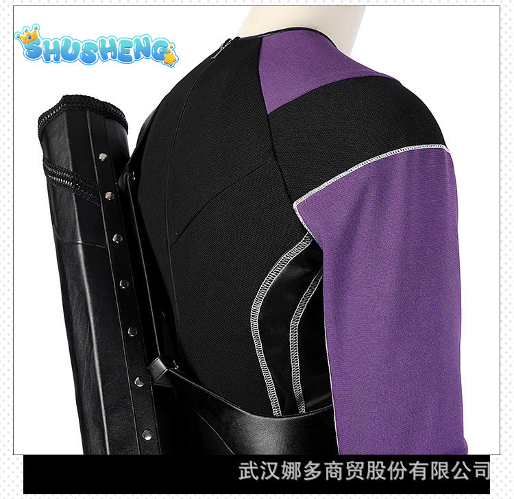 High Quality Halloween Carnival Clint Barton Costume Cosplay Superhero Hawk Armor Outfit Arrow Quiver Party Suit