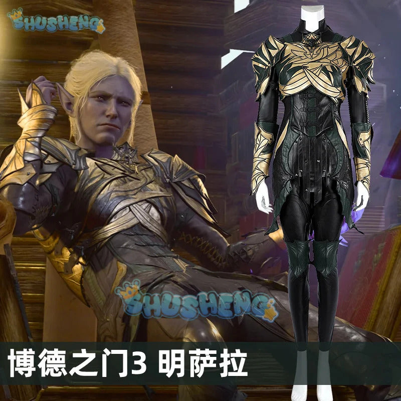 Game Baldur's Gate 3 Minthara Cosplay Costume Women Leathe Battle Suit with Accessories Halloween Carnival Party Outfits