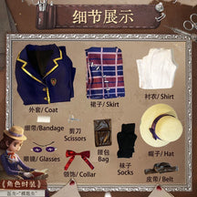 Game Identity V Doctor Emily Dyer Ivory Tower Cosplay Costume  Women Dress Anime Outfit Halloween Party Roleplay Fullset