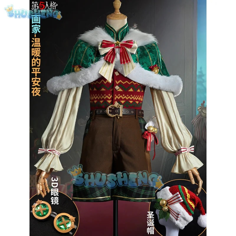 Identity V Edgar Valden Painter Warm Christmas Eve QiZhen Fashion Game Suit Lovely Uniform Cosplay Costume Party Outfit