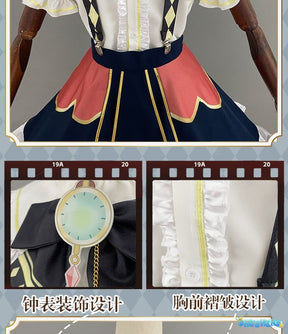 Anime Virtual YouTuber Ace Taffy Cosplay Costume VTuber British Style School Uniform Shirt Strap Dress Wig Woman Cute Party Suit
