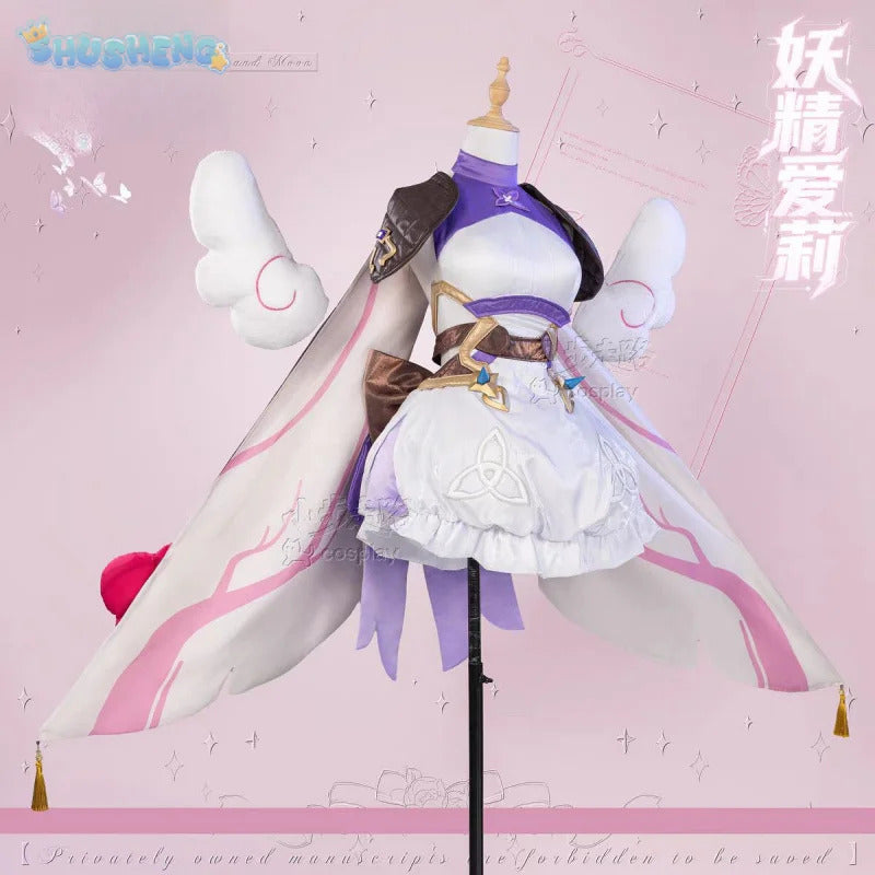 Game Honkai Impact 3 Elysia Cosplay Costume Halloween Carnival Women Sweet Lolita Dress Gloves Props Wig Shawl Socks Uniform Set