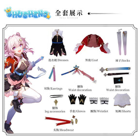 Honkai Star Rail March 7th Cosplay Costume Full Set Uniform Dress with Accessories Women Girl Halloween Carnival Suit Outfit