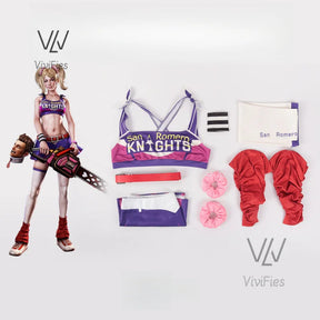 Game Lollipop Chainsaw Juliet Starling Cosplay Costume Women Tops Skirt Accessories Full Set Female Role Play Uniform Halloween
