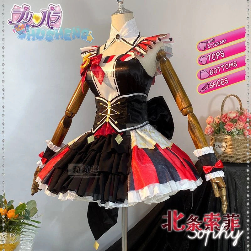 Hojo Sophy Cosplay Anime Pripara Pretty Rhythm Costume Hat gloves socks accessories cute Lolita dress Halloween party uniform