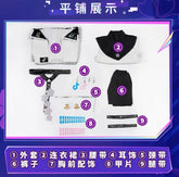 IN STOCK Genshin Impact Yae Miko Cosplay Costume Handsome Leather Jacket Belt Nail Earrings Dress Party Carnival Uniform New Set