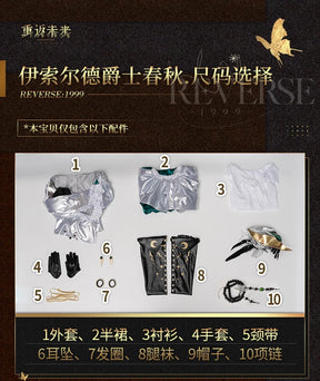 Shusheng Reverse:1999 Isolde And All That Jazz Game Suit Gorgeous Uniform Cosplay Costume Halloween Party Role Play Outfit Women