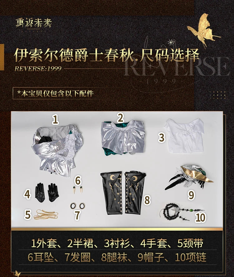 Shusheng Reverse:1999 Isolde And All That Jazz Game Suit Gorgeous Uniform Cosplay Costume Halloween Party Role Play Outfit Women