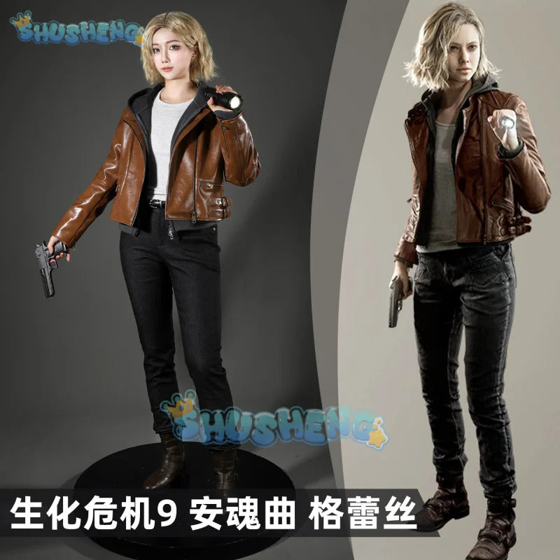 Shusheng-R Resident Evil Requiem Grace Ashcroft Cosplay Costume Uniform Halloween Carnival Party Christmas Play Role Clothes Clothing