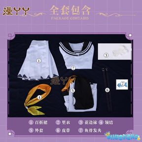 Anime Vtuber Cosplay Petra Gurin Outfit Jumpsuit Coat Pleated Skirt Fishbone Clip Suit Wig Role Play Halloween Party Costume