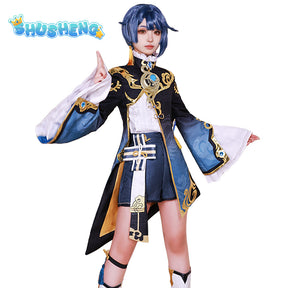 Xingqiu Cosplay Costume Genshin Impact Adult Carnival Uniform Anime Halloween Party Costumes Women Game