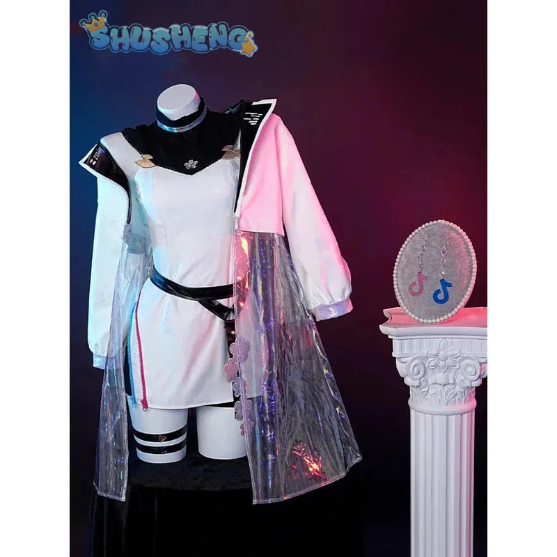 IN STOCK Genshin Impact Yae Miko Cosplay Costume Handsome Leather Jacket Belt Nail Earrings Dress Party Carnival Uniform New Set