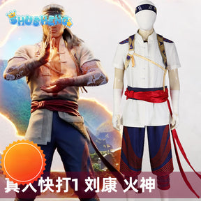 Liu Kang Cosplay Costumes Fantasia Game Mortal Uniform Kombat Role Play Outfit Halloween Carnival Party Suit For Men