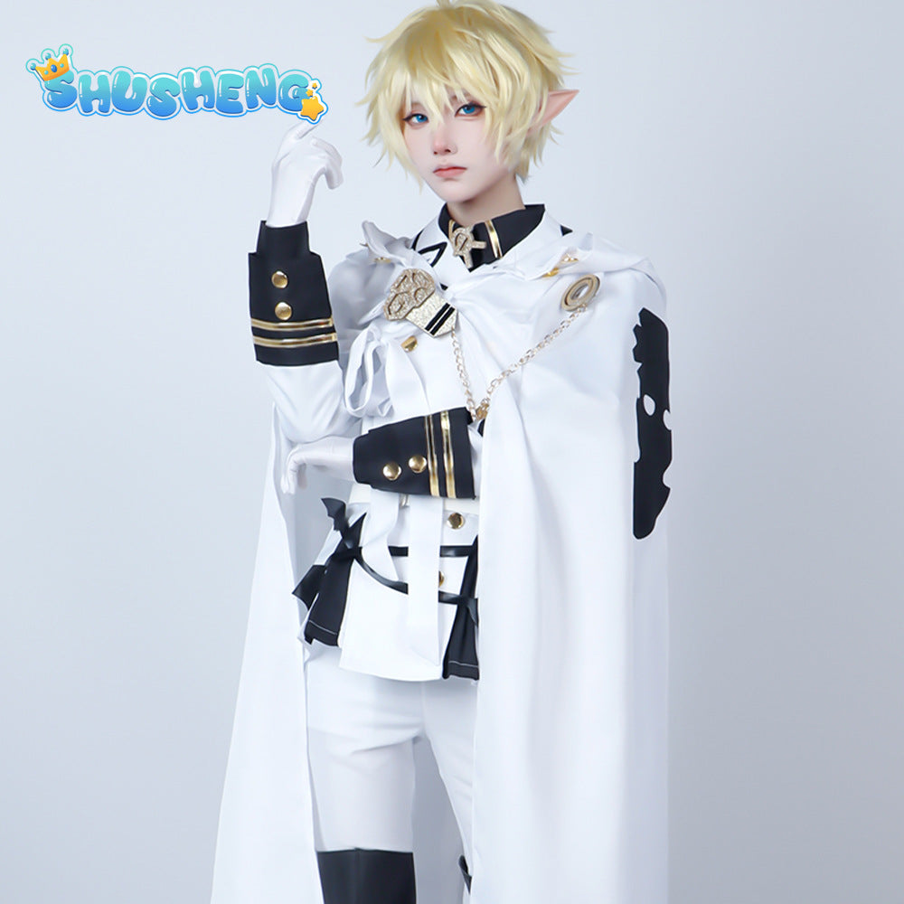 Anime Mikaela Hyakuya Cosplay Seraph of The End Cosplay Costumes Uniform Cloak Ornament Halloween Carnival Party Cos Adult Men