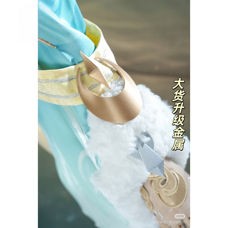 Shusheng-R Genshin Impact Zibai Cosplay Costume Role Play Women Girls Elegant Halloween Party Dress Suit Full Set