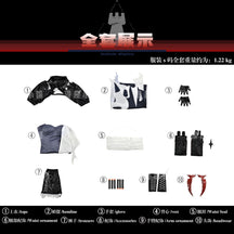 CoserStar-SR Arknights EW Walter Wiš'adel Cosplay Costume Outfit Halloween Carnival Party Role Play Uniform Suits