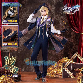 Shusheng Honkai: Star Rail Aventurine Game Suit Gorgeous Handsome Uniform Cosplay Costume Halloween Carnival Party Outfit Men