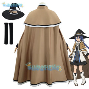 Roxy M. Greyrat Cosplay Costume Wig Anime Mushoku Tensei Roxy Migurdia Uniform Hat Cloak Socks Halloween Party Girls Women