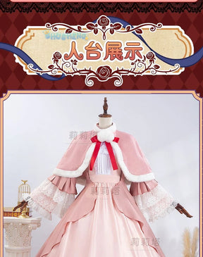 Victoric de Blois Cosplay costume Wig Anise Gosick Pink Dress Maid Lola Uniform Cloak hairpin Halloween Party Girls Women