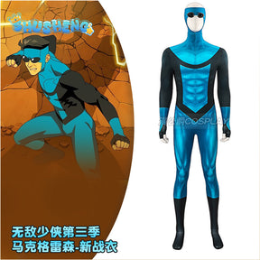 Mark Grayson Cosplay Jumpsuits Costume Cartoon Invincible Roleplay Outfits Male Superhero Disguise Bodysuit Halloween Party Suit