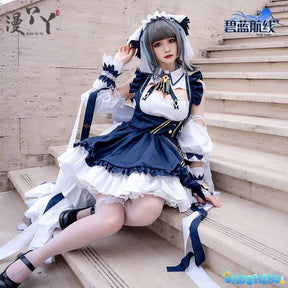 Azur Lane Cheshire Cosplay Lolita Maid Dress Game Anime Suit for Women Halloween Carnival Roleplay Clothing COSFun