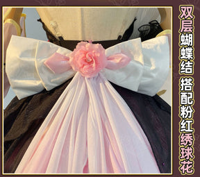 Anime Kurumi Cosplay Game Naraka: Bladepoint Costume HuTao Pink Dress Outfit Suit Halloween Party Role Play Prop for Woman
