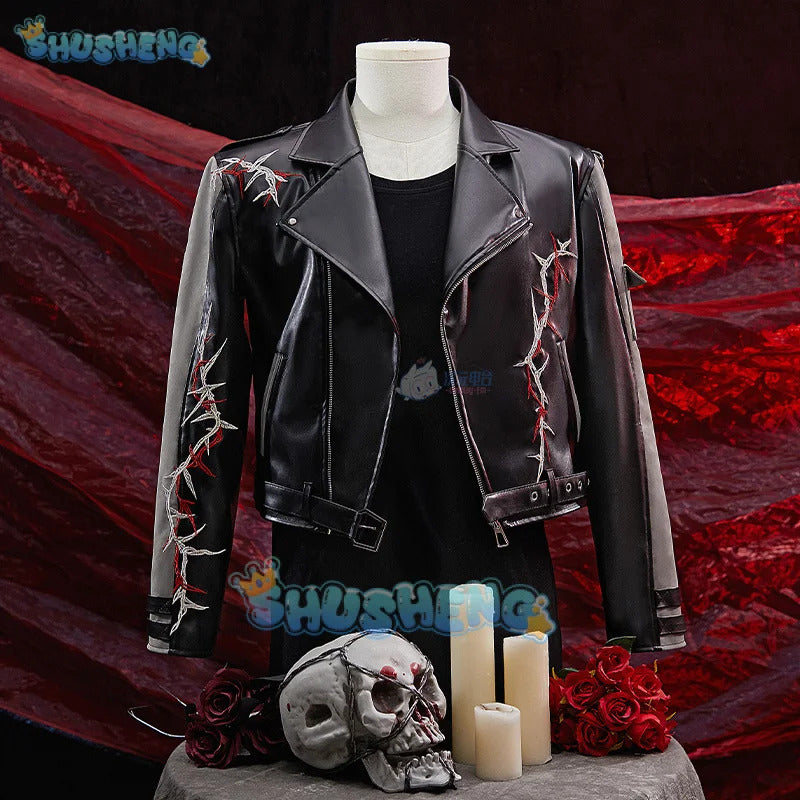 Sylus Cosplay Game Love and Deepspace Costume Handsome and Fashionable Leather Coat Halloween Party Uniform Set Shusheng