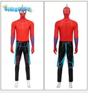 Spider Punk Men Cosplay Costume Hobie Brown Across The Spider-verse Superhero Jumpsuit Halloween Comic-con Props Bodysuit Gifts