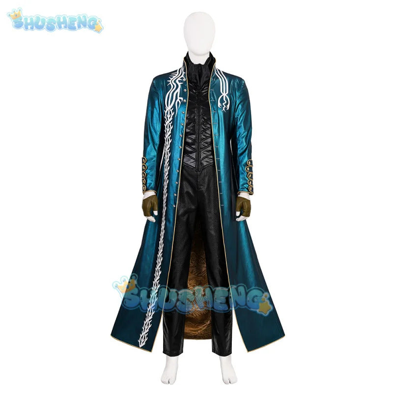 Game Devil May Cry Vergil Cosplay Costume Uniform Halloween Carnival Party Christmas Play Role Clothes Clothing for Men