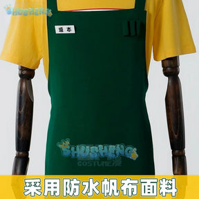 Taro Sakamoto Cosplay Anime Costume Sakamoto Days Lu Shaotang Yellow Pants Apron Glasses Halloween Party Women Men T-Shirt