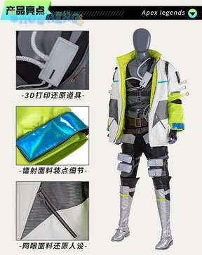 New Game Apex Legends Crypto Tae Joon Park Cosplay Costume Shoes, knee pads, props, Halloween party men's set complete set