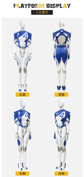 Fantastic Four Susan Storm Richards Invisible Woman Cosplay Costume Halloween Carnival Tight jumpsuit Women Set