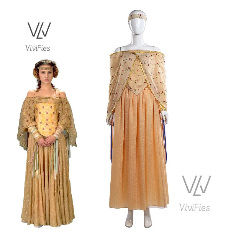 Padme Cosplay Amidala Role Play Lake Dress Movie Space Battle Costume Adult Women Outfits Fantasy Fancy Dress Up Party Clothes