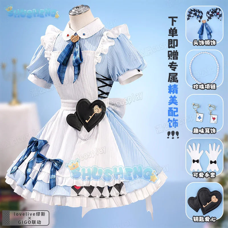 LoveLive μ's X GIGO Full Set Cosplay‌‌ Concert Costume Maid Uniform Halloween Carnival Party Christmas Play Role Clothing