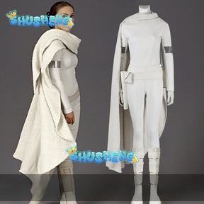 Cos Amidala Cosplay Waistbag Cloak Battle Suit Movie Space Battle Fantasia Disguise Women Female Halloween Carnival Party