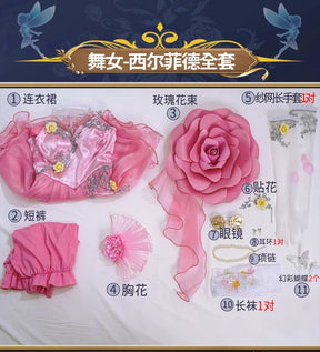 Identity V Margaretha Zelle Female Dancer Valentine's Day Dress Elegant Cosplay Costume Party Halloween Party Outfit