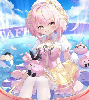 Virtual YouTuber Ace Taffy Cosplay Costume Dress Hat Bow Gloves Hairpin Shirt For Game Party Custom Made