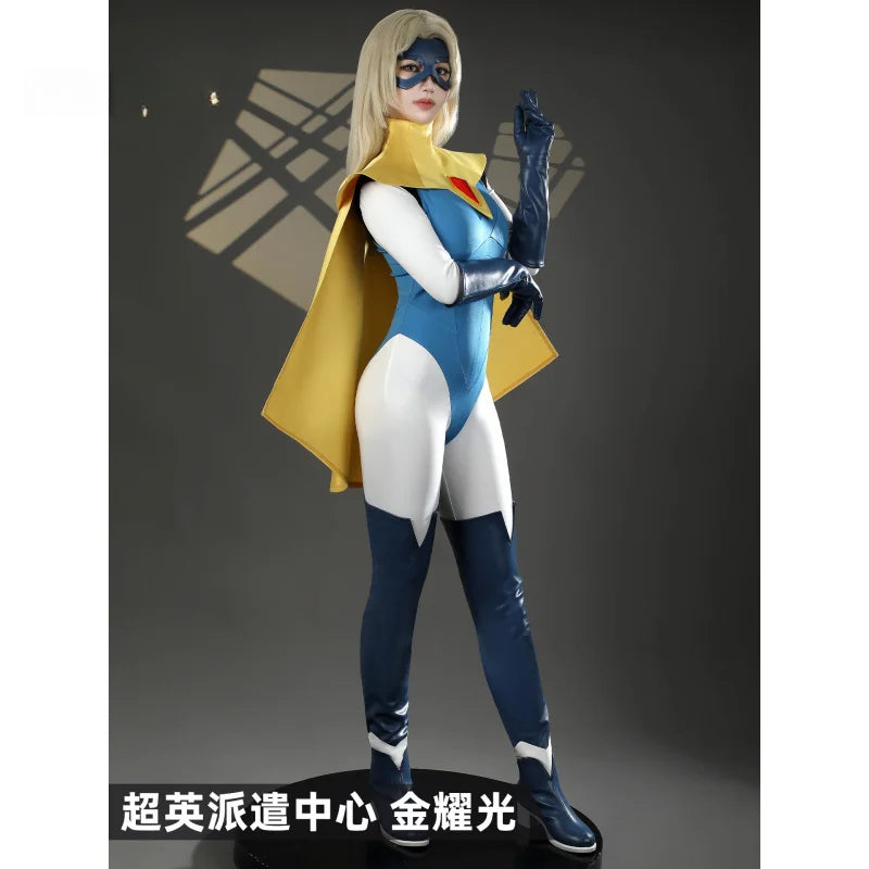 Shusheng-R Dispatch Blonde Blazer Cosplay Costume Superhero 3D Jumpsuit Shoes Sexy Women Zentai Female Halloween Party Bodysuit