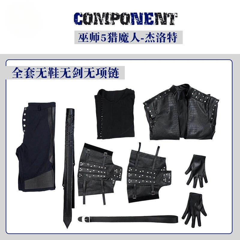 Geral Witcher 5 Cosplay Costume Uniform Geralt of Rivia White Wolf Halloween Carnival Party Christmas Play Role Clothes Clothing