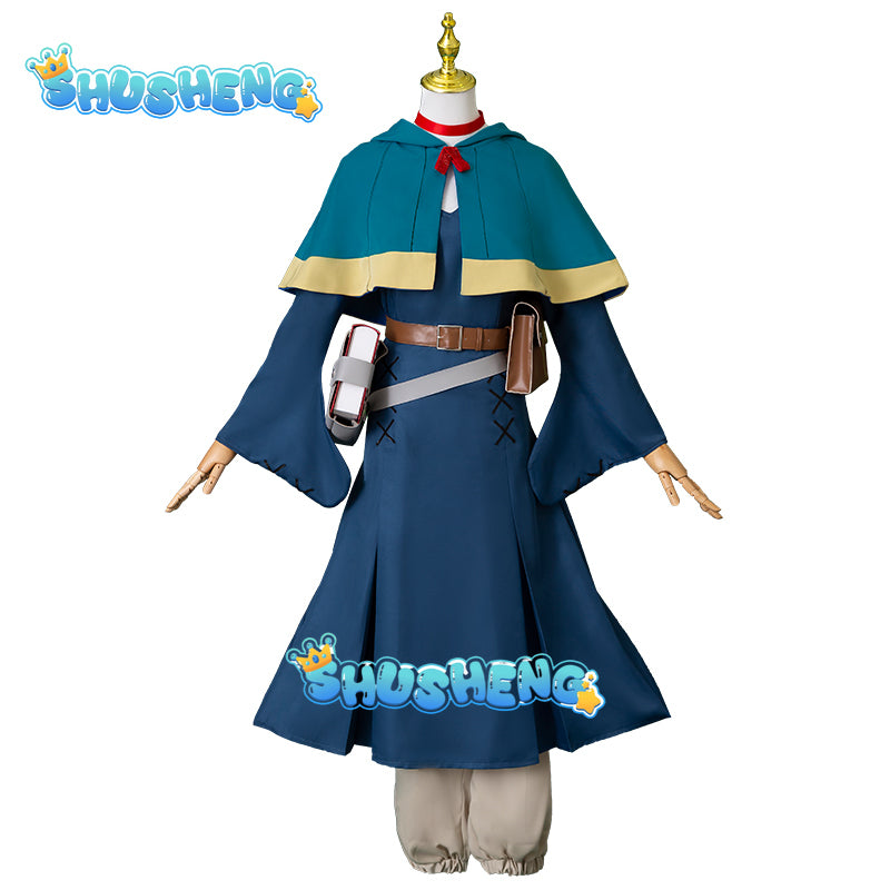 Marcille Donato Cosplay Costume Delicious in Dungeon Blue Outfit Shawl Elf Ear Halloween Christmas Uniform